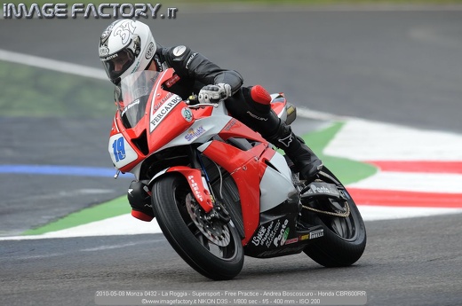 2010-05-08 Monza 0432 - La Roggia - Supersport - Free Practice - Andrea Boscoscuro - Honda CBR600RR